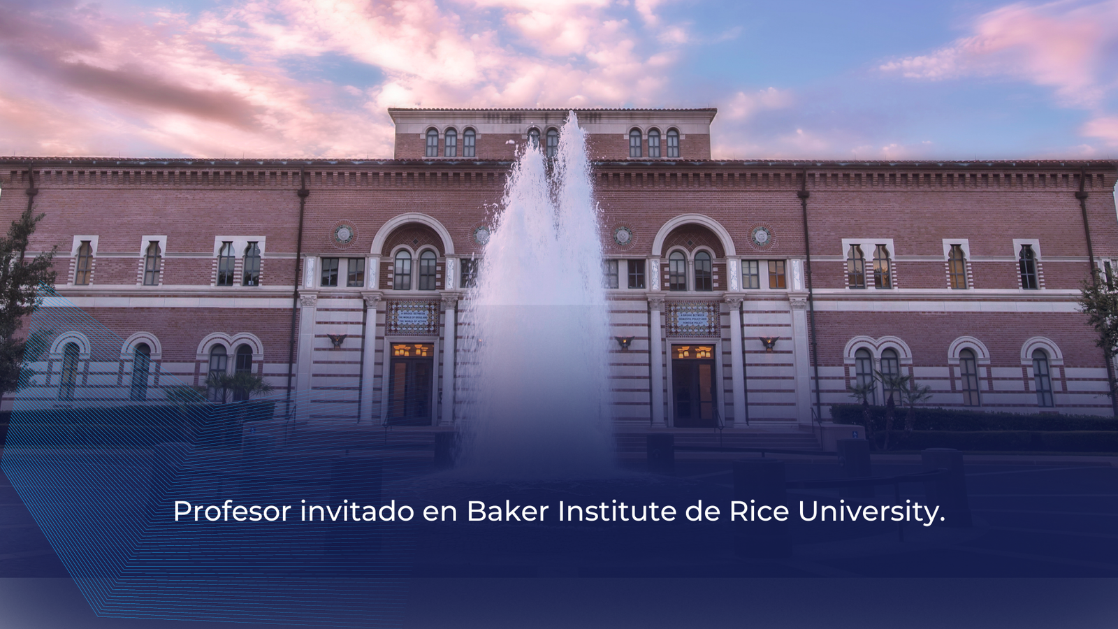 Profesor invitado en Baker Institute de Rice University. www.pedrotorresestrada.com